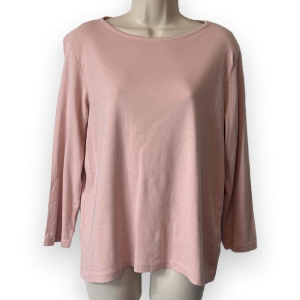 Vintage 90s Liz Claiborne Dusty Pink Boatneck Top, Women's Size XL